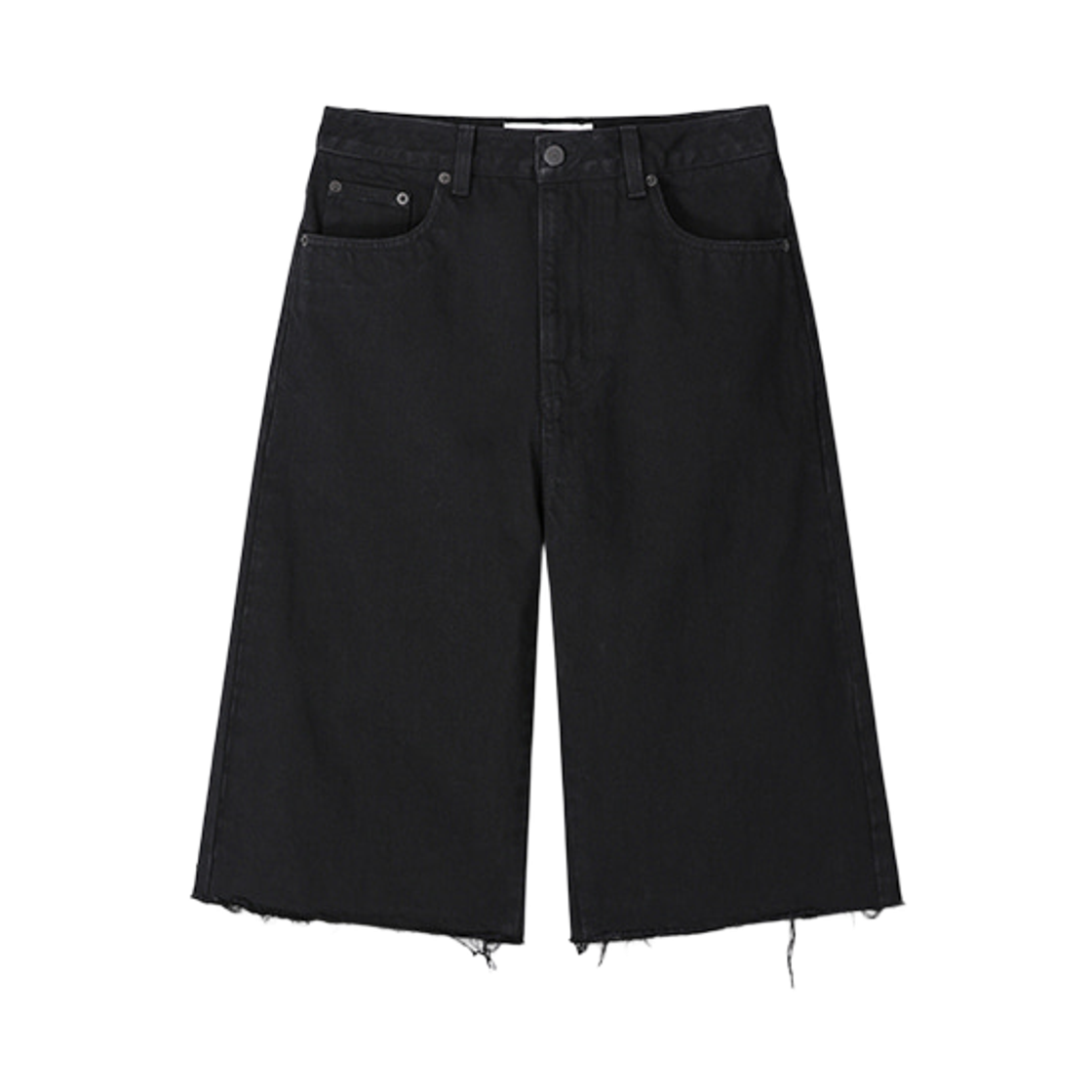 (W) 토니웩 로우 헴 데님 버뮤다 쇼츠 워시드 블랙((W) Tonywack Raw Hem Denim Bermuda Shorts Washed Black) - 1