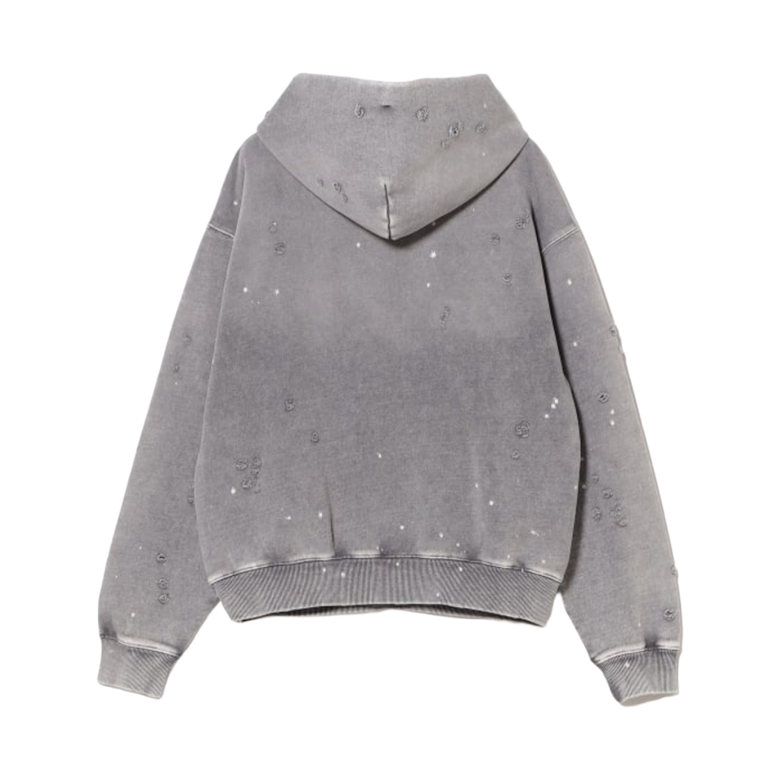 빔즈 와이드 쇼트 핏 데미지 후드 페이드 그레이(Beams Wide Short Fit Damage Hoodie Fade Grey) - 2