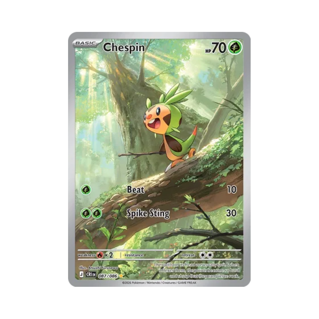 포켓몬 TCG 도치마론 AR 카오스 라이징 (영문판)(Pokemon TCG Chespin AR Chaos Rising (English Ver.)) - 1