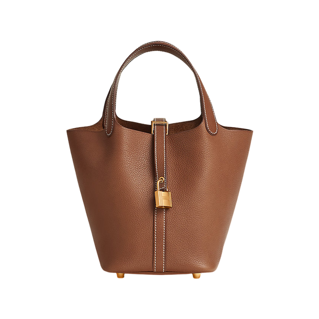 H077913CC34 Hermes Picotin Lock 18 Bag Barenia Faubourg Calfskin & Yellow Gold Fauve