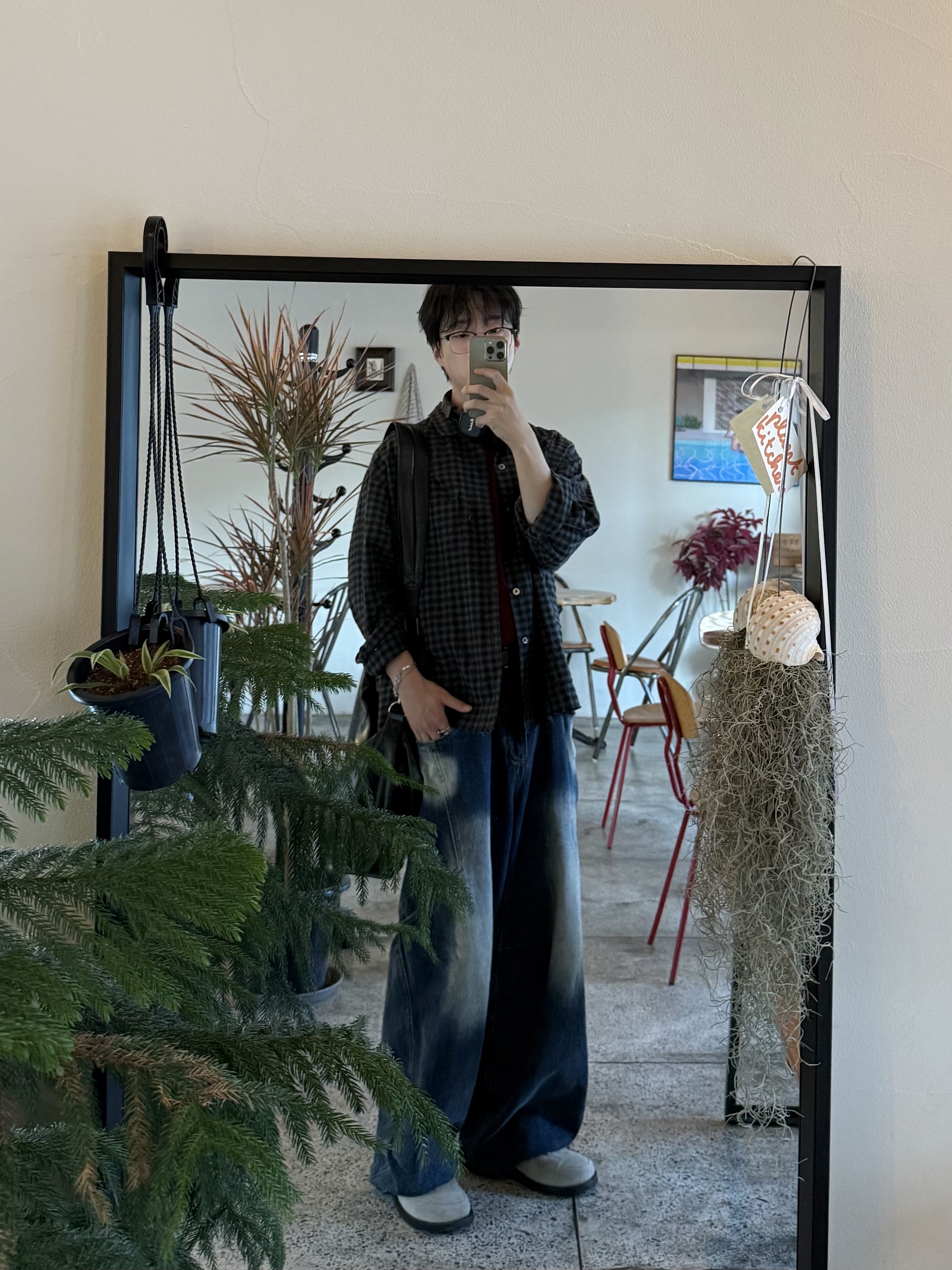 noun Side Line Cargo Denim Pants Blue 착용 스타일 - 4