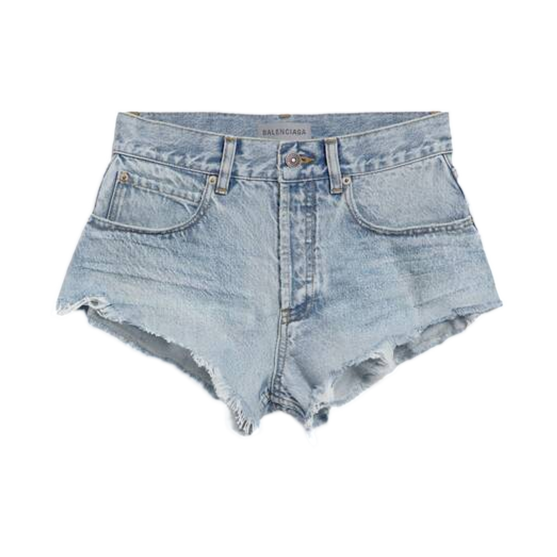 A001PZTBP484020 (W) Balenciaga Mini Shorts Bleach Light Bleu