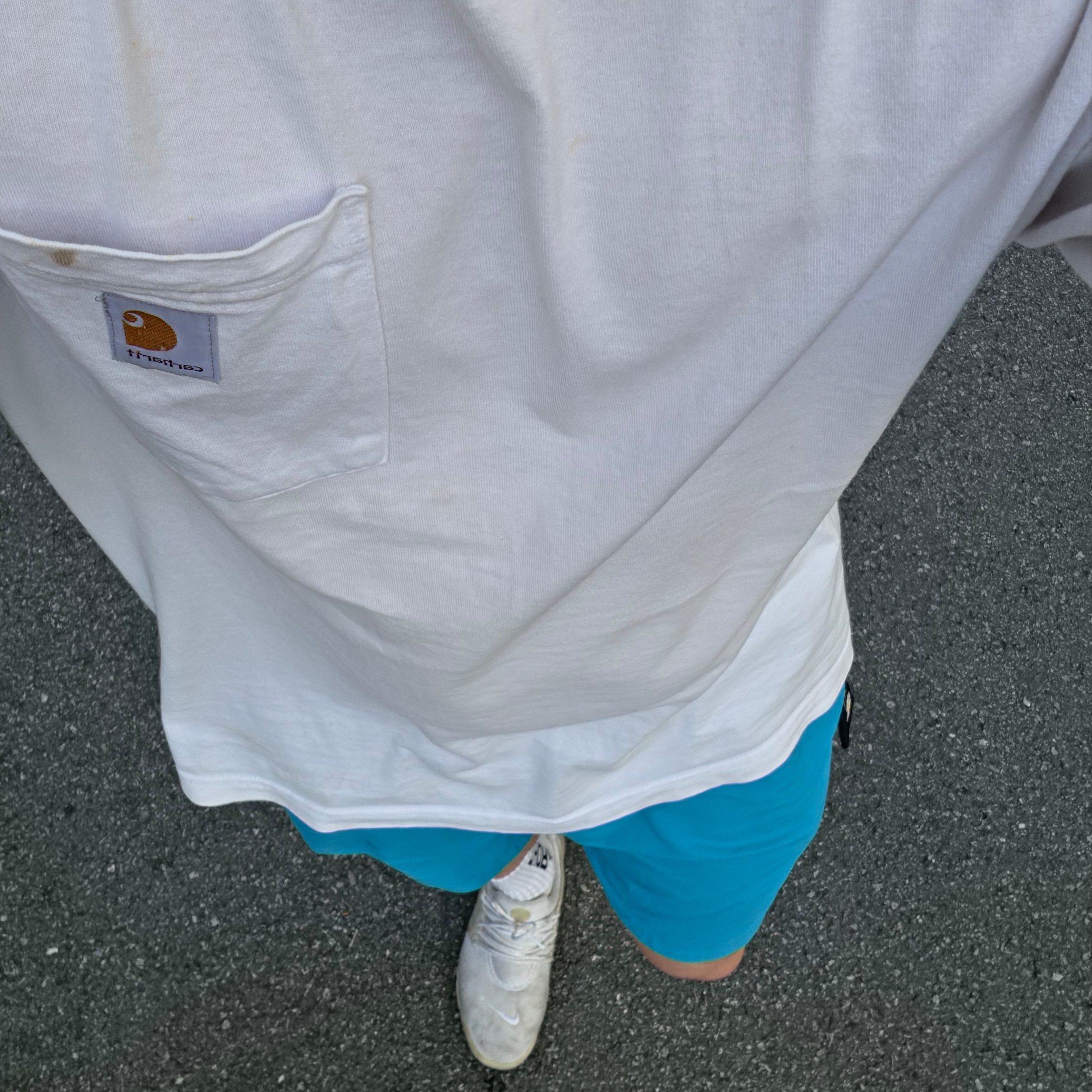 Carhartt Loose Fit Heavyweight Regular Short Sleeve Pocket T-Shirt White, Nike Air Presto White Pure Platinum 착용 스타일
