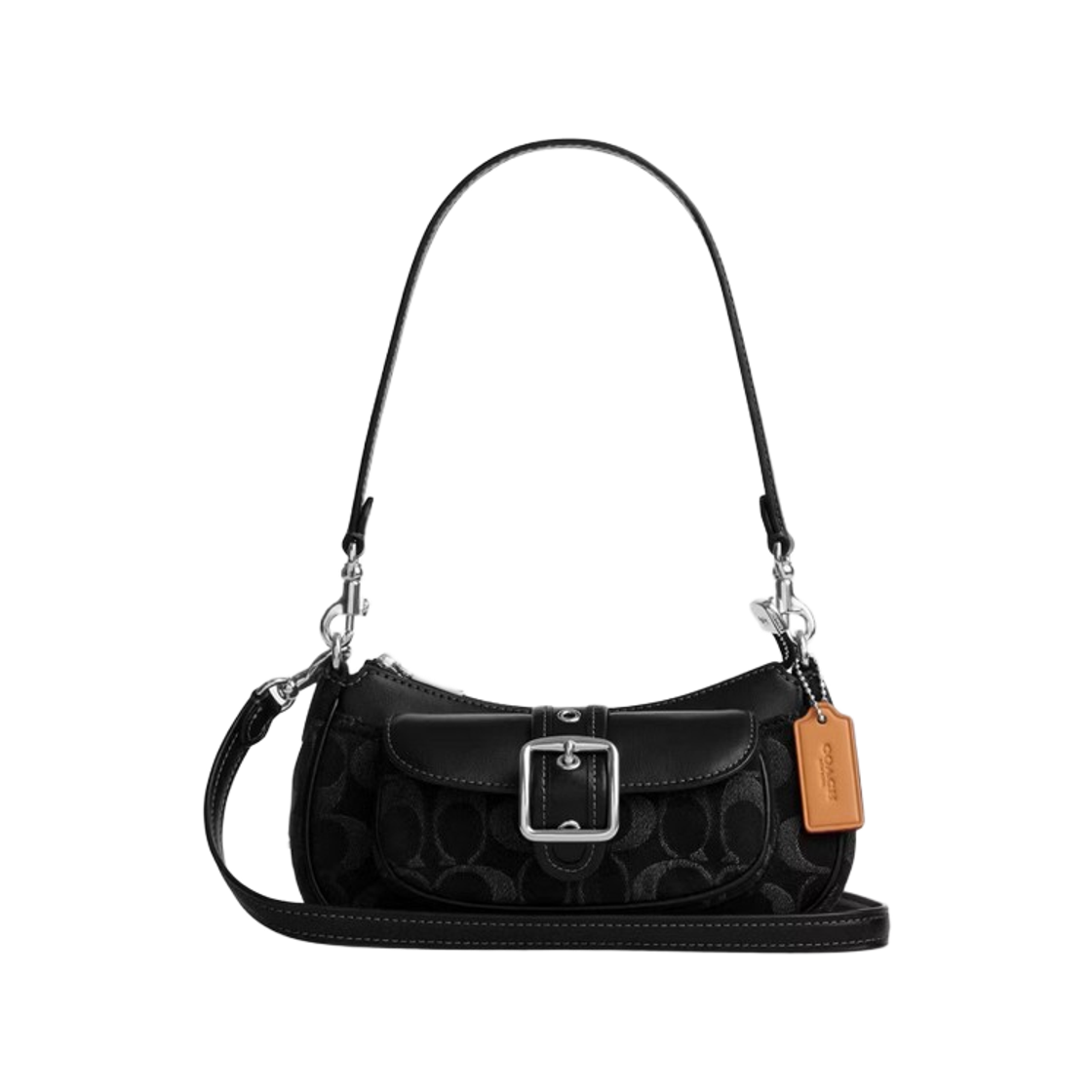 코치 시그니처 데님 애쉬튼 미니 숄더백 실버 블랙(Coach Ashton Mini Shoulder Bag in Signature Denim Silver Black)