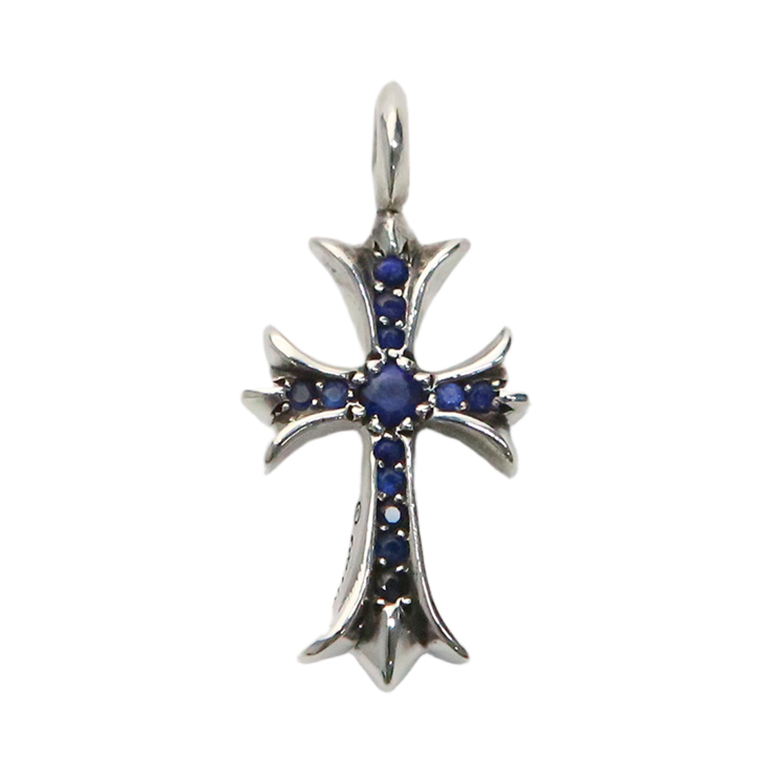 한스룸 크롬하츠 타이니팻 크로스 참 파베 사파이어(Hansroom Chrome Hearts Tiny Fat Cross Charm Pave Sapphire)