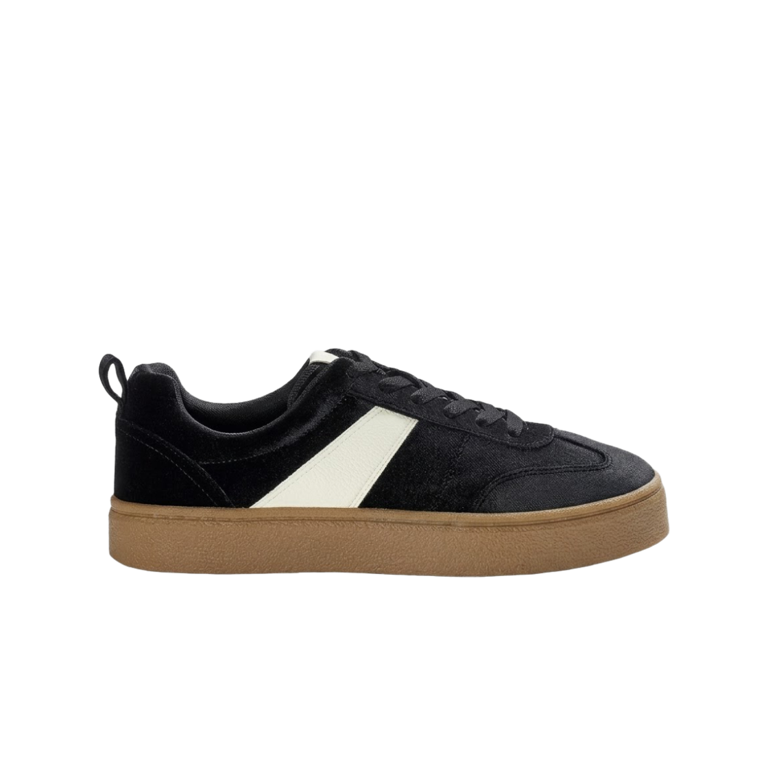 (W) GU 벨루어 스니커즈 블랙((W) GU Velour Sneakers Black)