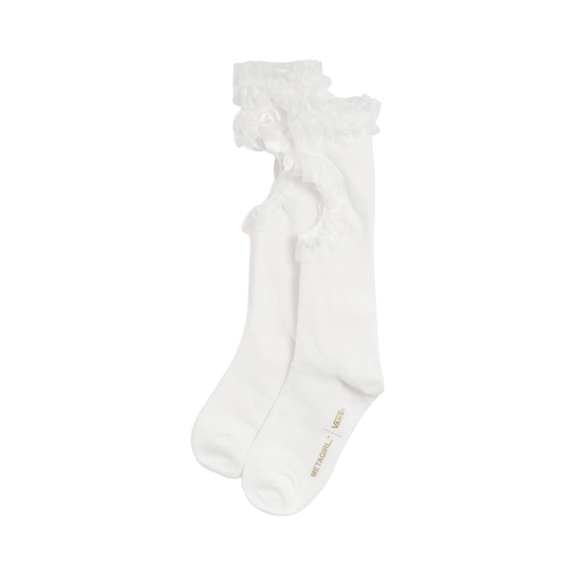 반스 x 메타걸 러플 니 하이 삭스 화이트(Vans x Metagirl Ruffle Knee High Socks White) - 1