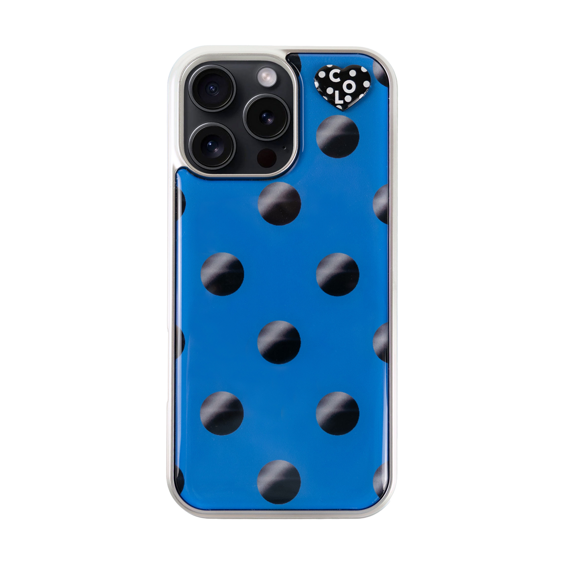꼴라주바캉스 폴카 도트 하트 로고 펜던트 에폭시 케이스 블루(COLLAGEVACANCE Polka Dot Heart Logo Pendant Epoxy Case Blue)