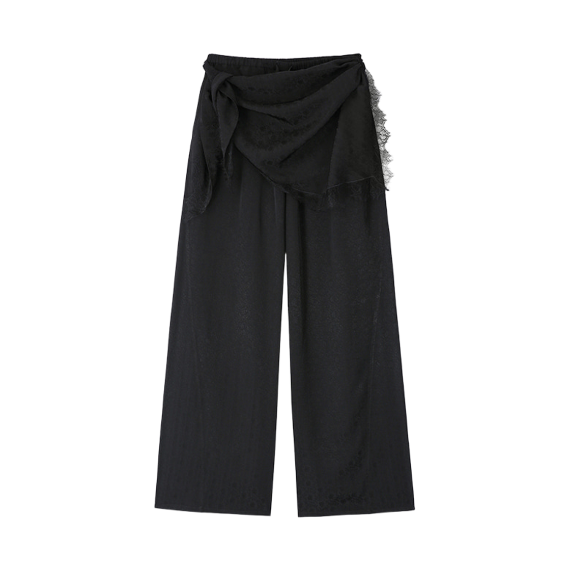 (W) 토니웩 자카드 랩 루즈핏 팬츠 블랙((W) Tonywack Jacquard Wrap Loose Fit Pants Black)