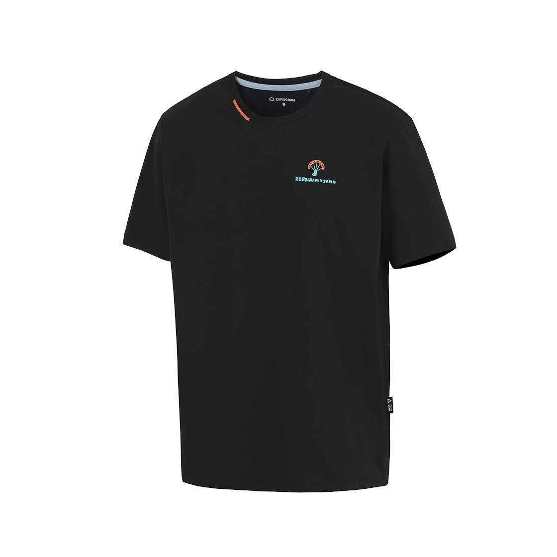 제로그램 x 산 트라이앵글 슬로건 백그래픽 티셔츠(ZEROGRAM x SANN Triangle Backgraphic SS Black)