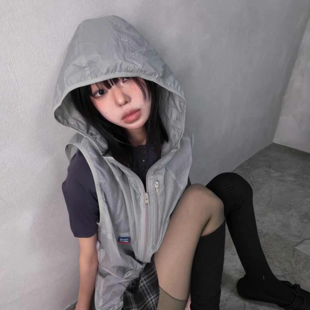 SPORT CHAMBER Light Active Hood Vest LIGHT GRAY 착용 스타일 - 6