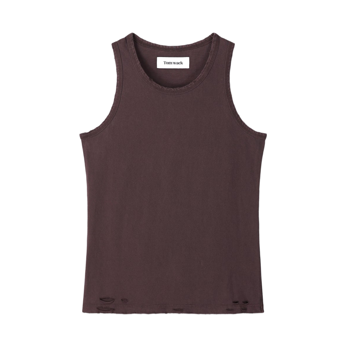 (W) 토니웩 핸드 디스트레스드 레귤러 탱크탑 번트 마론((W) Tonywack Hand Distressed Regural Tank Top Burnt Marron)