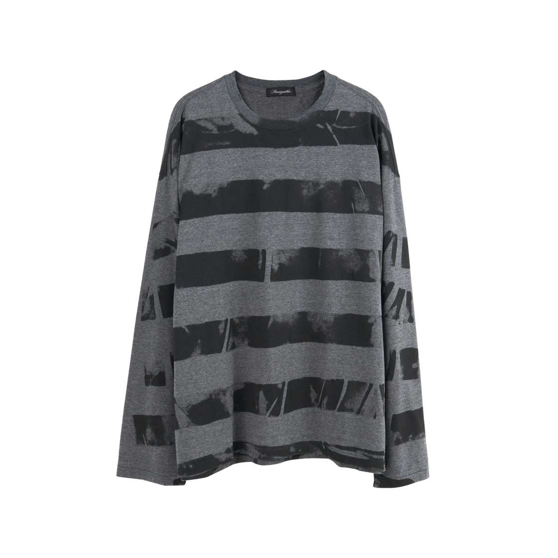 아마이유우츠 롤러 보더 티 멜란지 챠콜(Amaiyuutsu Roller Border Tee Melange Charcoal)