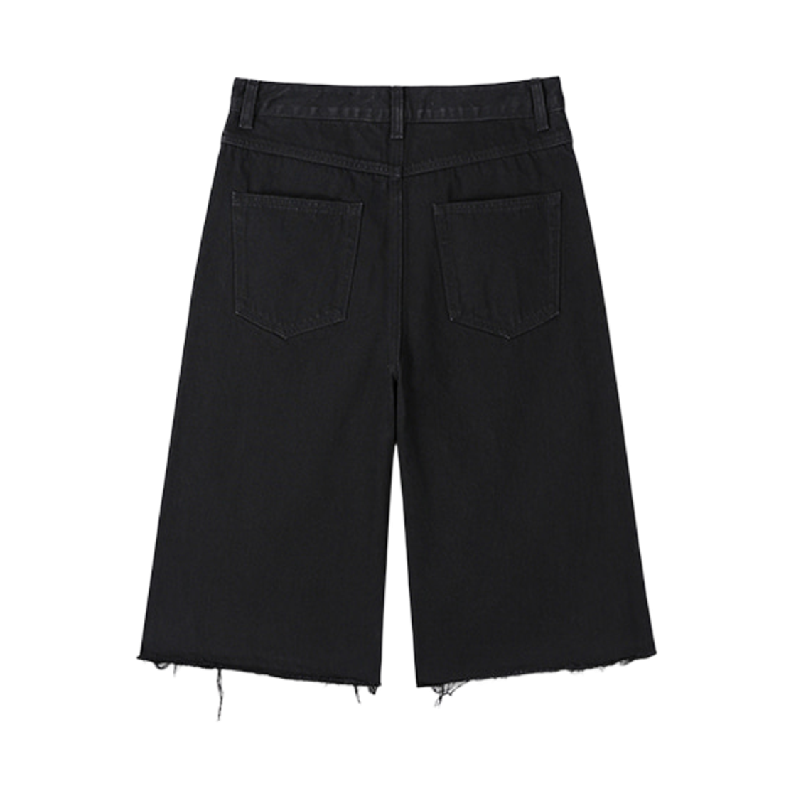 (W) 토니웩 로우 헴 데님 버뮤다 쇼츠 워시드 블랙((W) Tonywack Raw Hem Denim Bermuda Shorts Washed Black) - 2