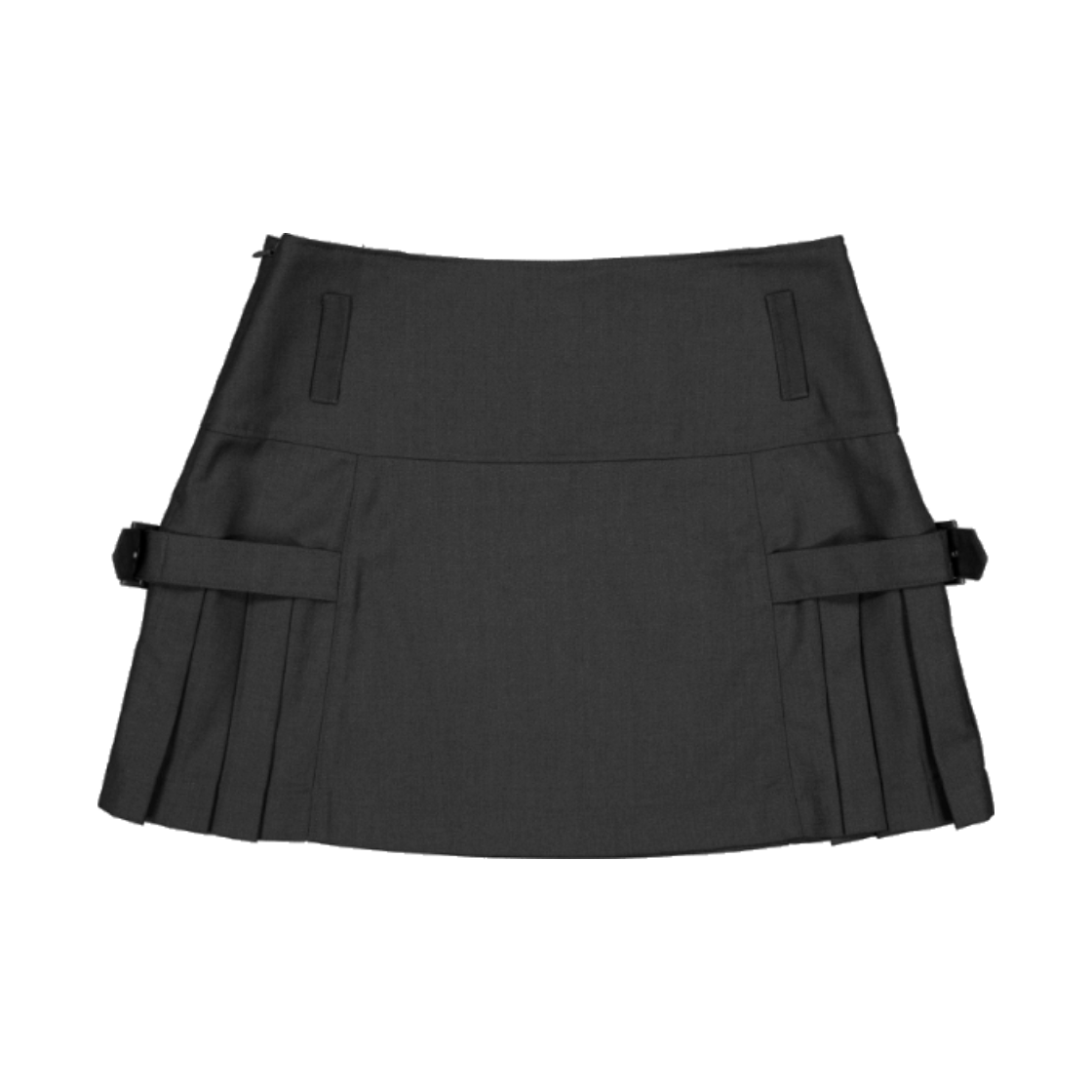 던다운 시그니처 플리츠 벨트 스커트 - 차콜(DAWNDOWN Signature Pleats Belt Skirt Charcoal) - 2