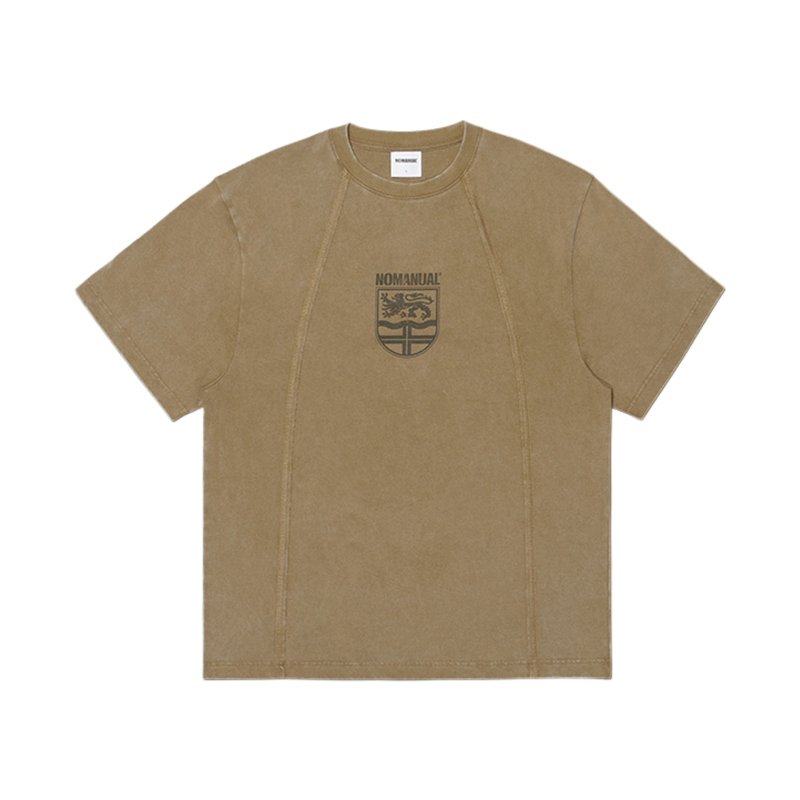 NMSS62TS23WBR NOMANUAL Dual Slash Emblem T-Shirt Washed Brown