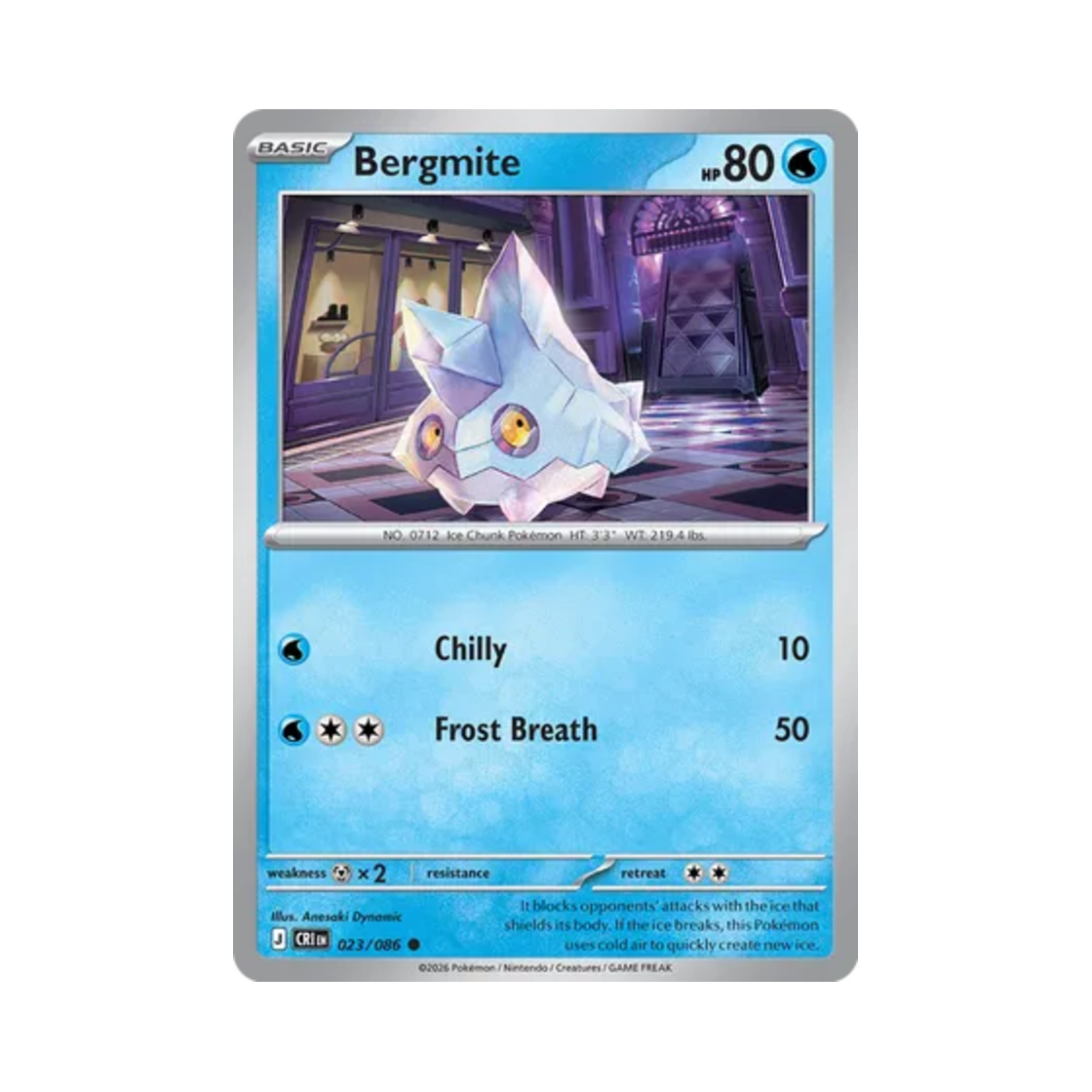 포켓몬 TCG 꽁어름 C 카오스 라이징 (영문판)(Pokemon TCG Bergmite C Chaos Rising (English Ver.)) - 1