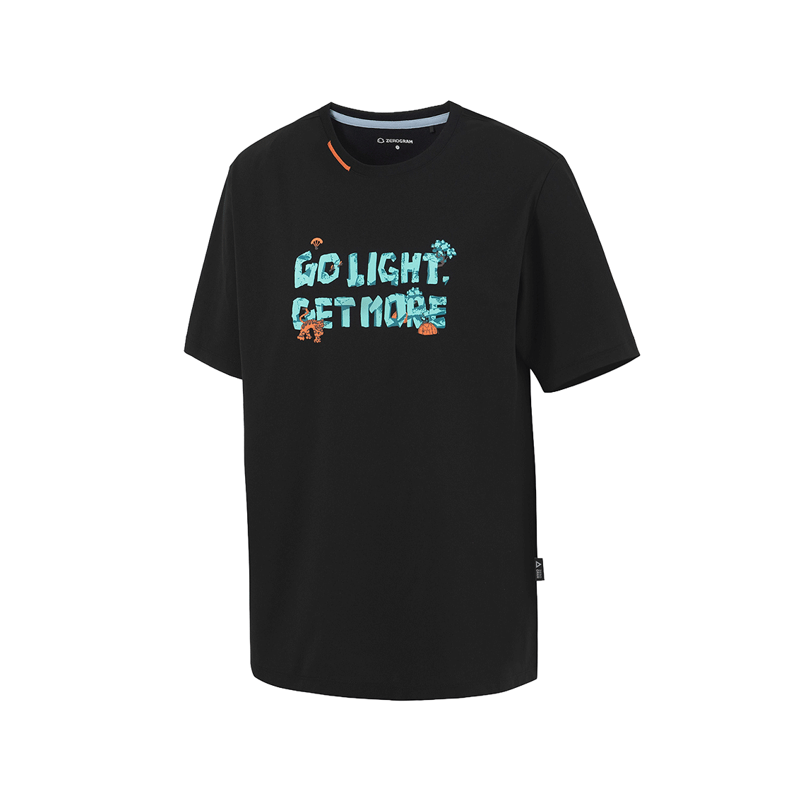 제로그램 x 산 GO LIGHT GET MORE 그래픽 티셔츠(ZEROGRAM x SANN Go Light Get More Frontgraphic SS Black) - 1