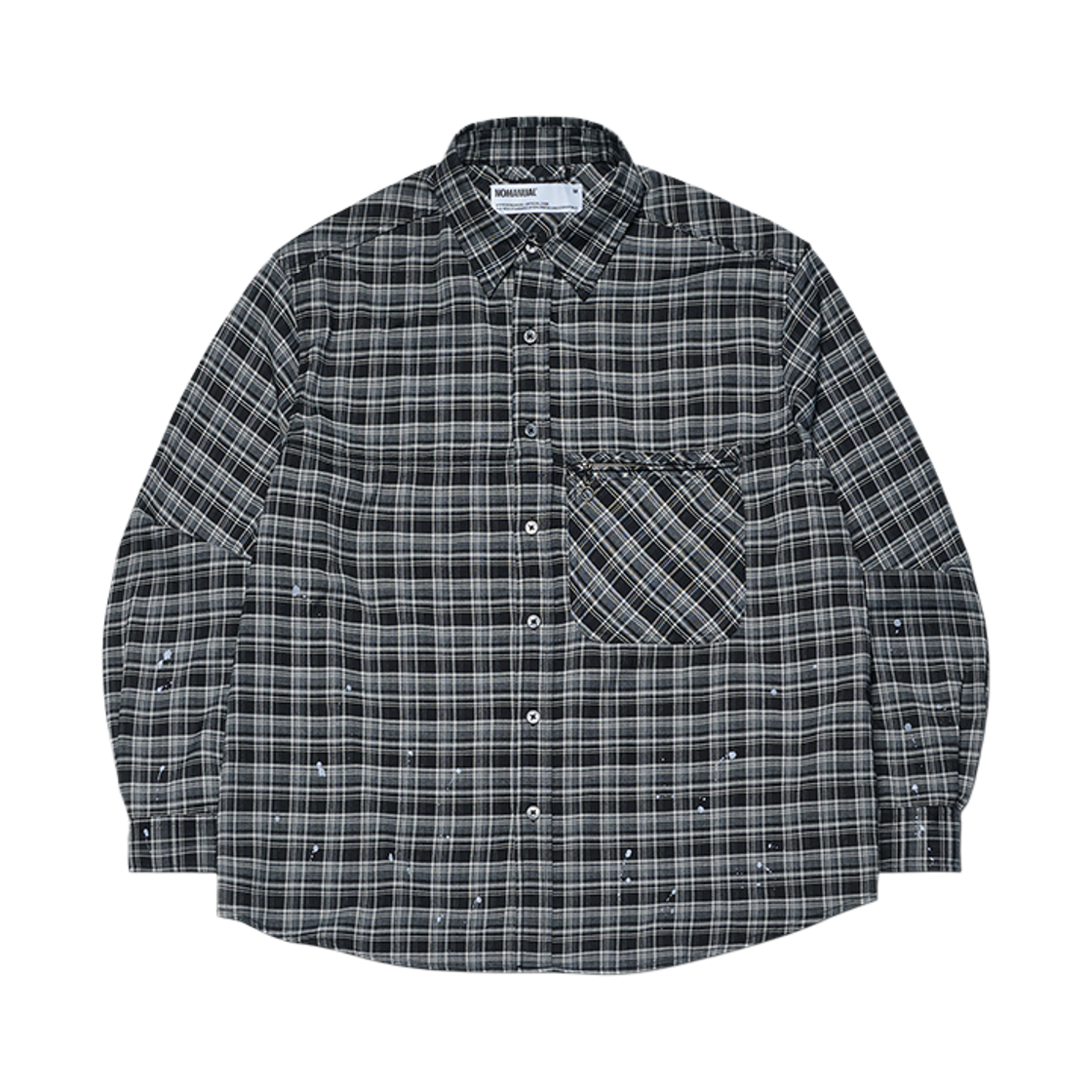 NMSS62SH04BLK NOMANUAL Painted Plaid Shirt Black