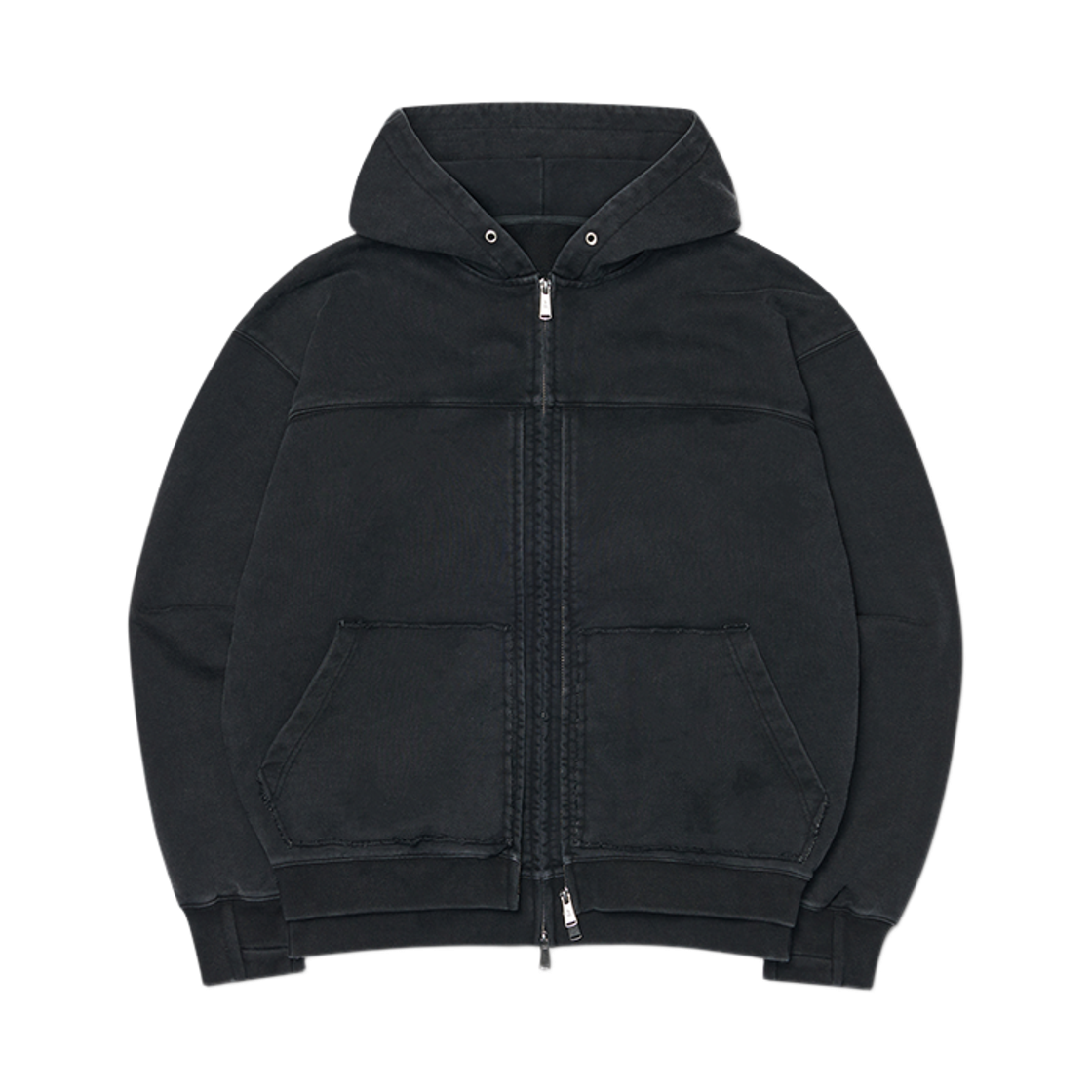 NMSS62HD02WBK NOMANUAL R.P Layer Hooded Zip-Up Washed Black