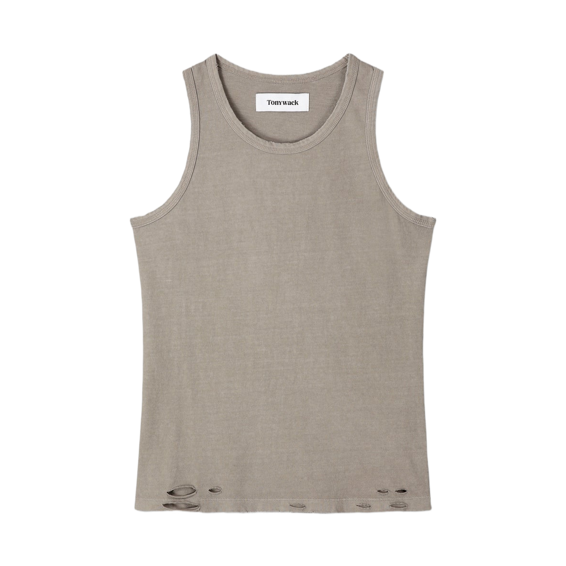 (W) 토니웩 핸드 디스트레스드 레귤러 탱크탑 페일 올리브((W) Tonywack Hand Distressed Regural Tank Top Pale Olive)