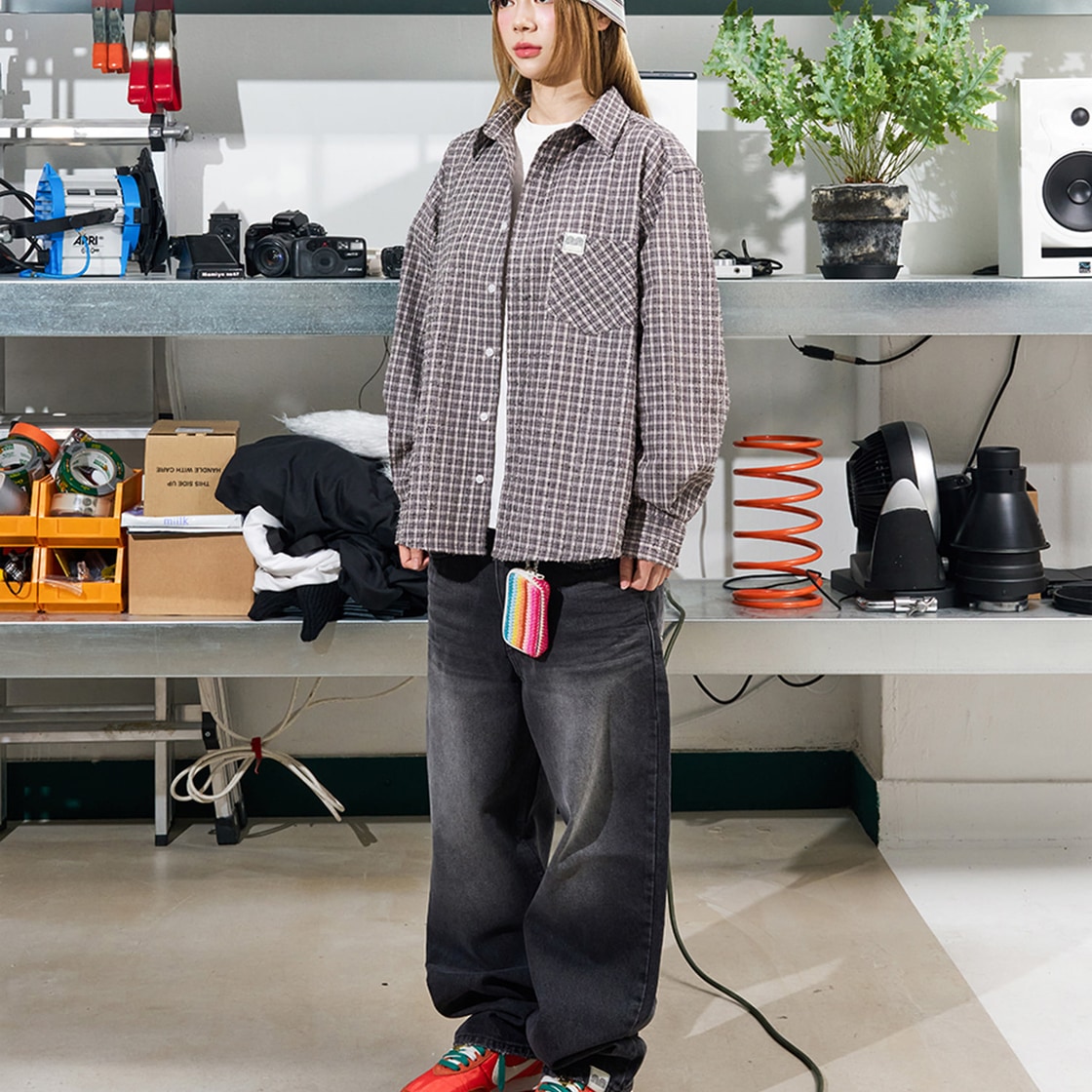 낫뉴 nn 라벨 부클 셔츠 그레이(Not New nn Label Boucle Shirts Grey) - 2