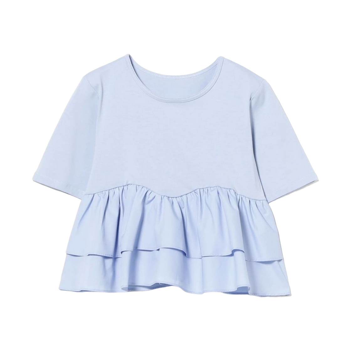 61-04-1499-101 (W) Ray Beams Tiered Cut-Off T-Shirt Blue