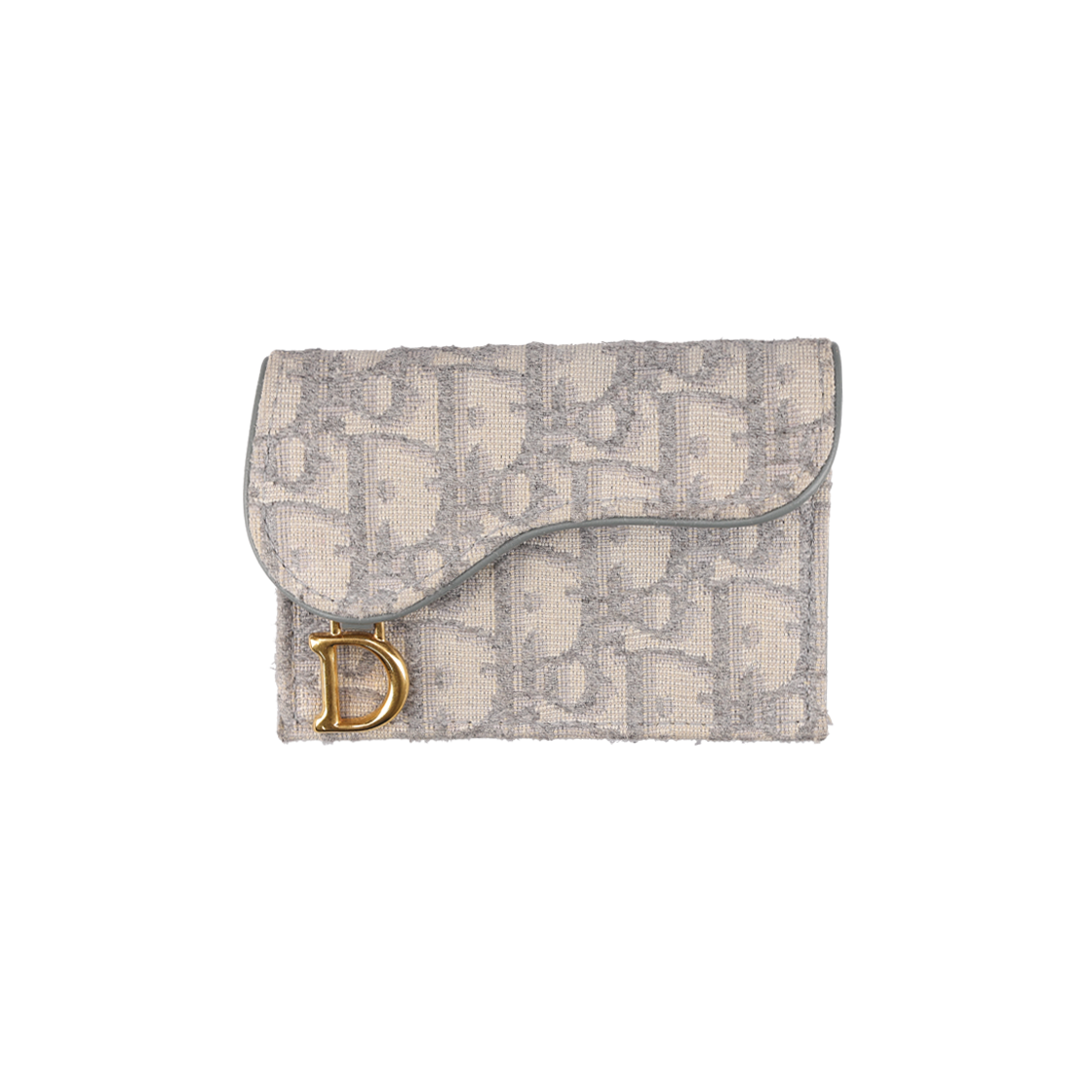 디올 S5611CTZQ 새들 플랩 카드 홀더 자카드 그레이(Dior S5611CTZQ Saddle Flap Card Holder Jacquard Gray)