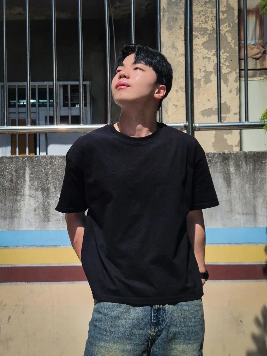 Knitted Cotton Crop T-Shirts Black, Knitted Cotton Crop T-Shirts Grey 착용 스타일 - 2