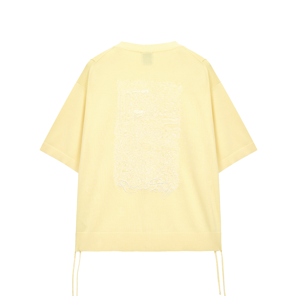 BI3KT301YE ZIOSONGZIO COLLECTION Raoul Dufy Embroidered Collarless Cardigan Yellow