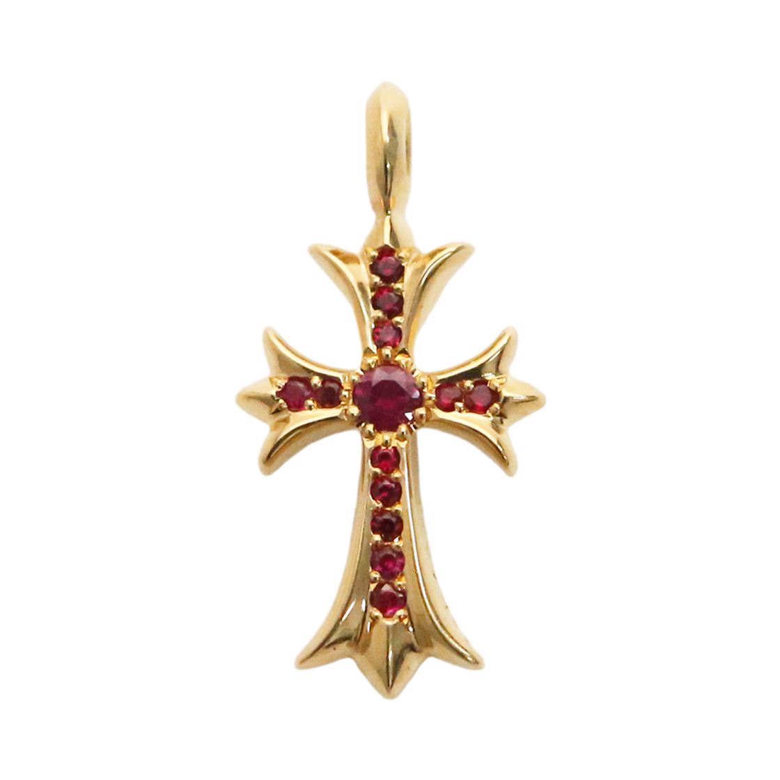 9658613 Hansroom Chrome Hearts 22K Tiny Fat Cross Pave Ruby