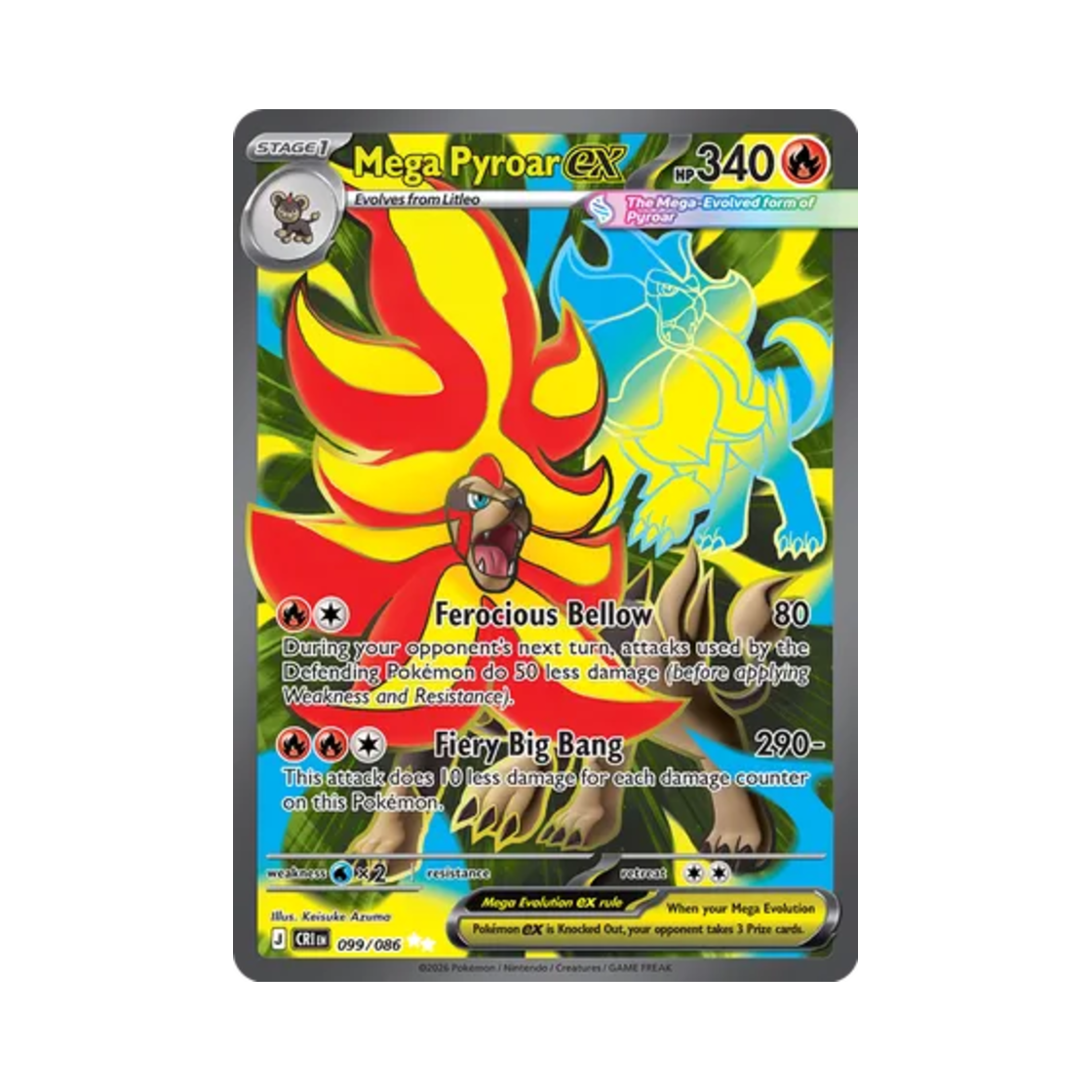 포켓몬 TCG 메가 화염레오 ex SR 카오스 라이징 (영문판)(Pokemon TCG Mega Pyroar ex SR Chaos Rising (English Ver.))