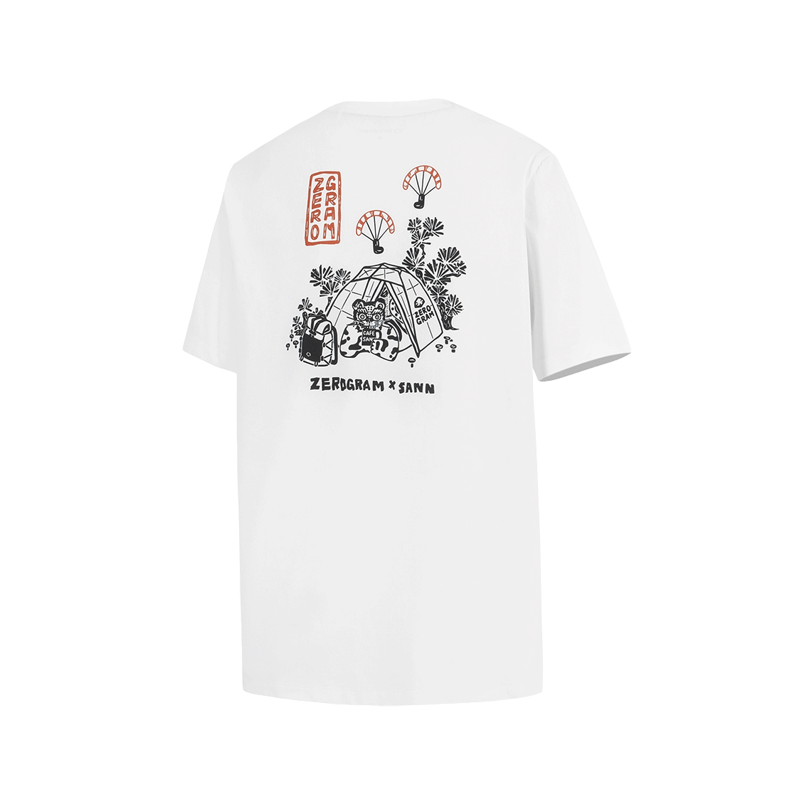 제로그램 x 산 타이거인더텐트 그래픽 티셔츠(ZEROGRAM x SANN Tiger In The Tent Backgraphic SS White) - 2