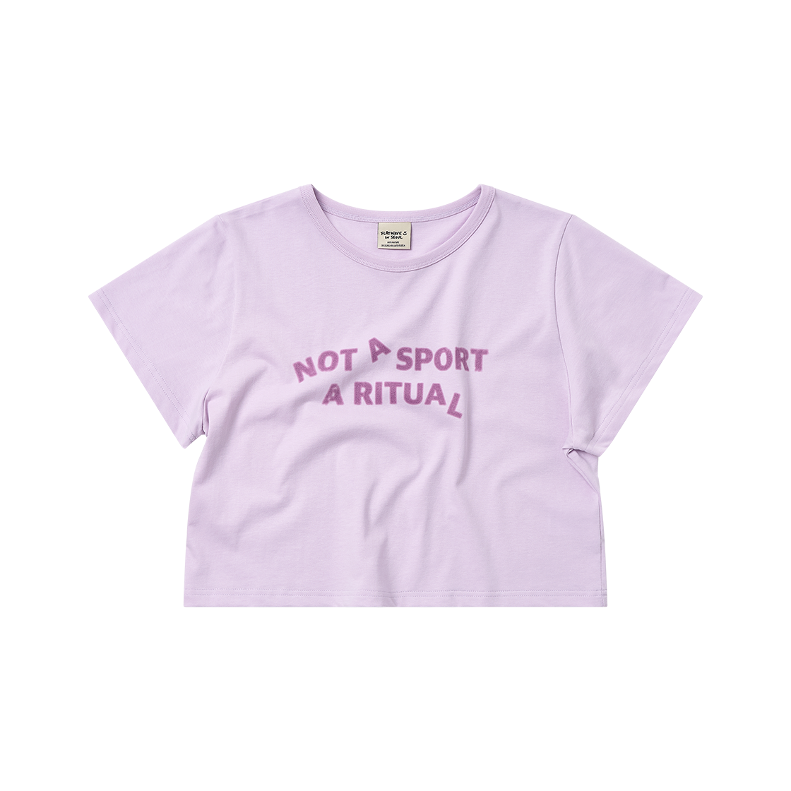 플랫웨이브 인 서울 오로아 프린트 크롭 티셔츠 퍼플(Flatwave in Seoul Oloa Print Crop T-Shirts Purple)