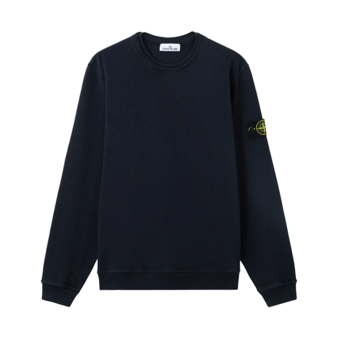 L1S1561000-34S0060-V0020 Stone Island 6100034 Malfile Fleece Old Effect Regular-Fit Crewneck Sweatshirt Navy Blue - 26SS