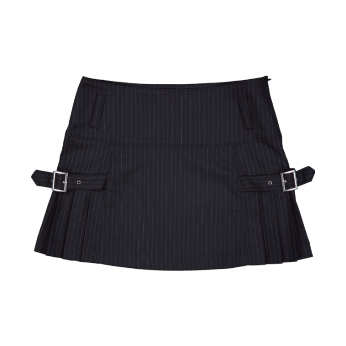던다운 시그니처 플리츠 벨트 스커트 - 블랙(DAWNDOWN Signature Pleats Belt Skirt Black)
