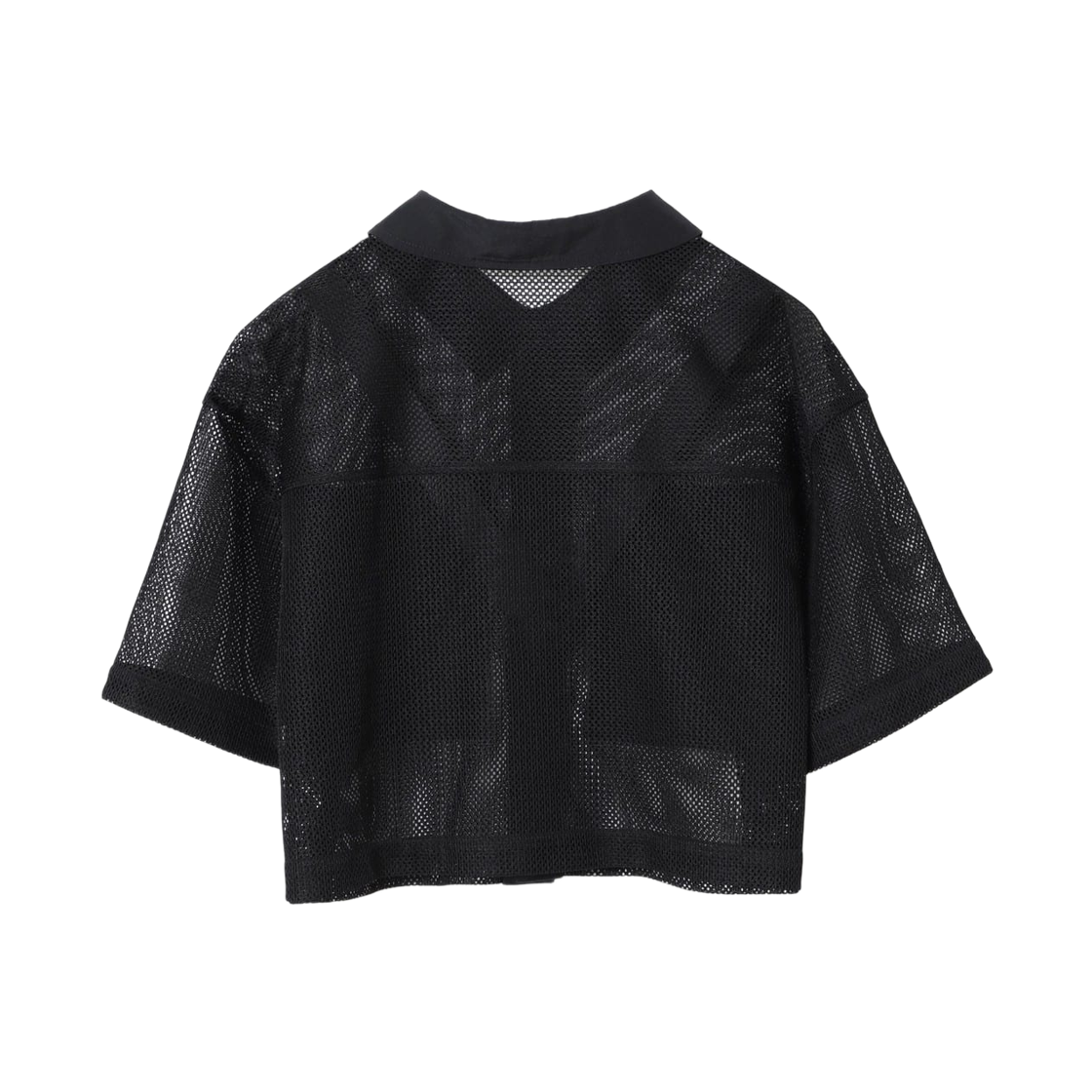 (W) 레이 빔즈 메쉬 크롭 셔츠 블랙((W) Ray Beams Mesh Cropped Shirt Black) - 2
