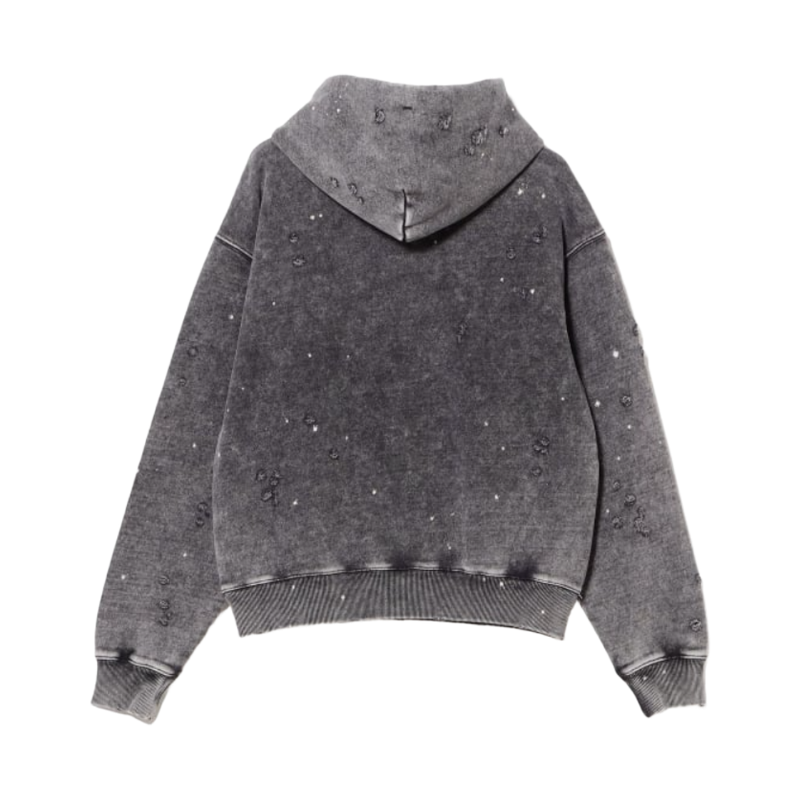 빔즈 와이드 쇼트 핏 데미지 후드 페이드 블랙(Beams Wide Short Fit Damage Hoodie Fade Black) - 2