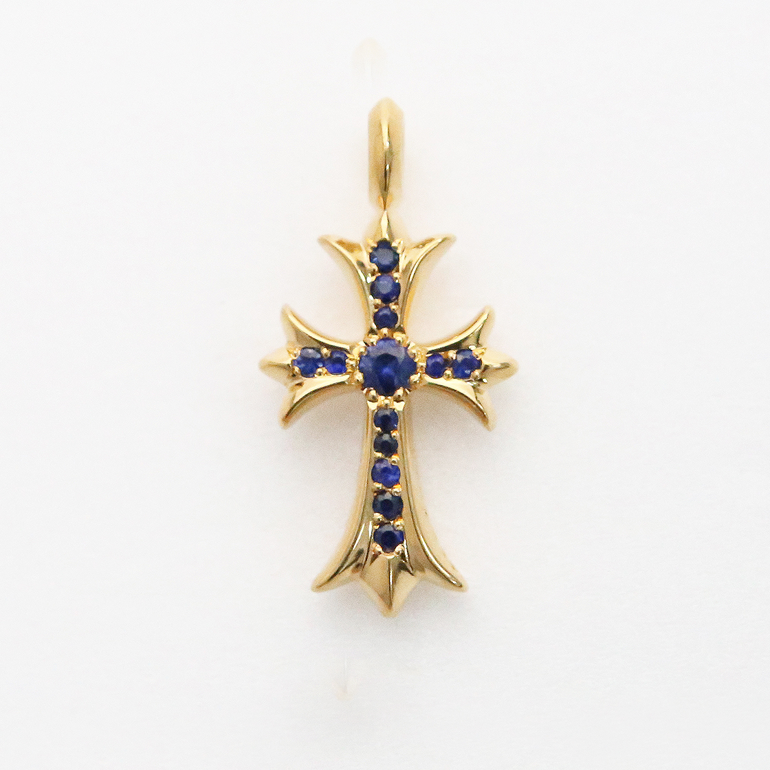 한스룸 크롬하츠 22K 타이니팻 크로스 파베 사파이어(Hansroom Chrome Hearts 22K Tiny Fat Cross Pave Sapphire) - 2