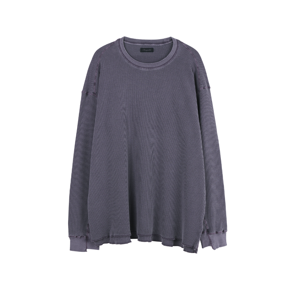 아마이유우츠 오프셋 와플 롱 슬리브 애쉬 퍼플(Amaiyuutsu Offset Waffle Long Sleeve Ash Purple)