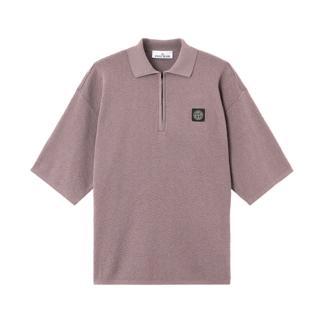 L1S1551000-21S01B9-V008F Stone Island 5100021 Light Raw Hand Organic Cotton Oversized-Fit Short-Sleeve Polo with Zip - 26SS