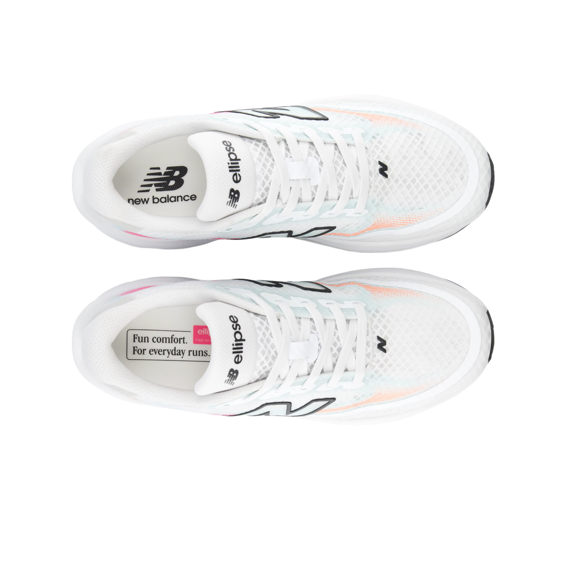 (W) 뉴발란스 엘립스 브리드 v1 화이트 블랙 글린트 블루 - D 와이드((W) New Balance Ellipse Breathe v1 White Black Glint Blue - D Wide) - 2