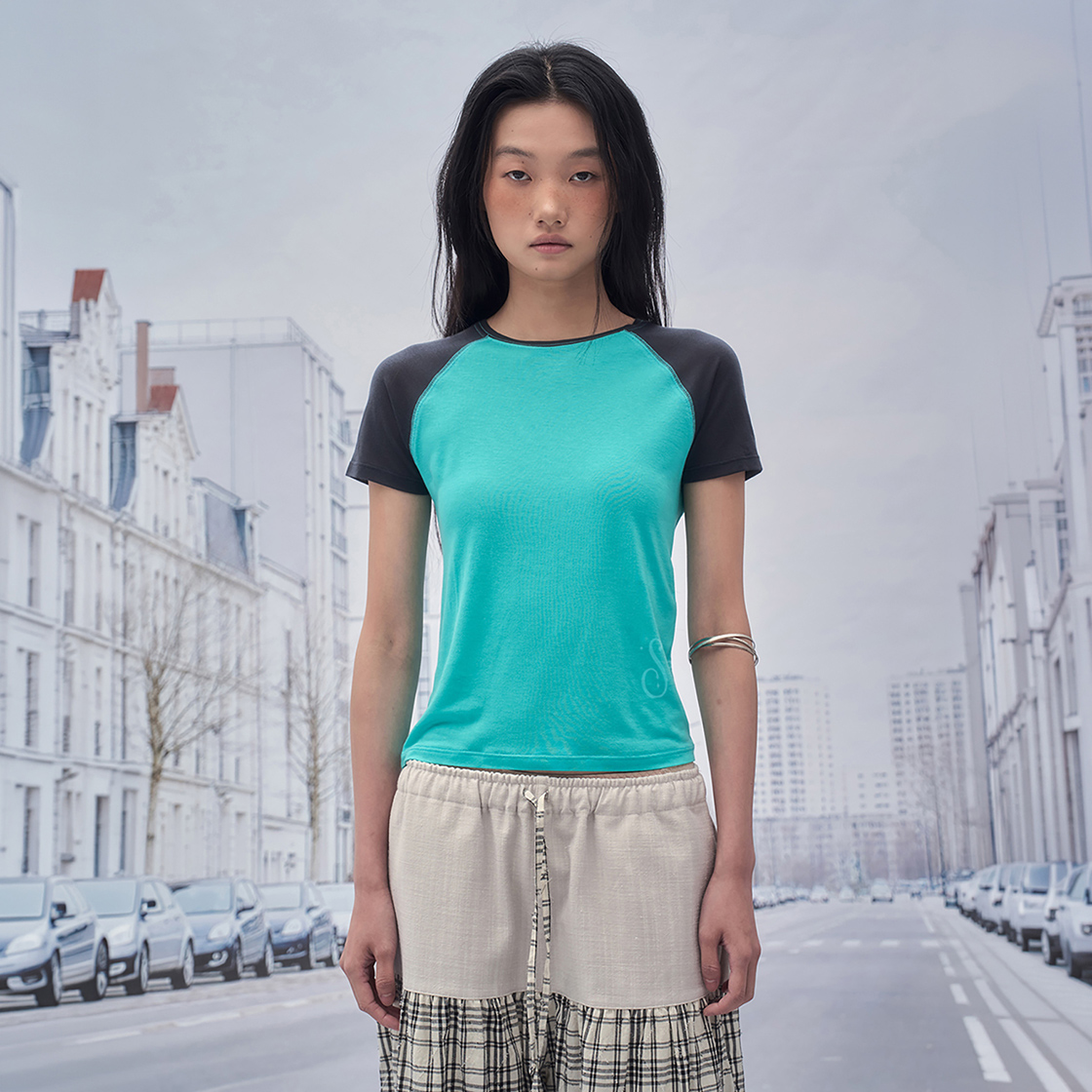 솜속 보니 레글런 백 컷아웃 티셔츠 제이드(SOMSOC Bonnie Raglan Back Cut-Out T-Shirt Jade) - 2