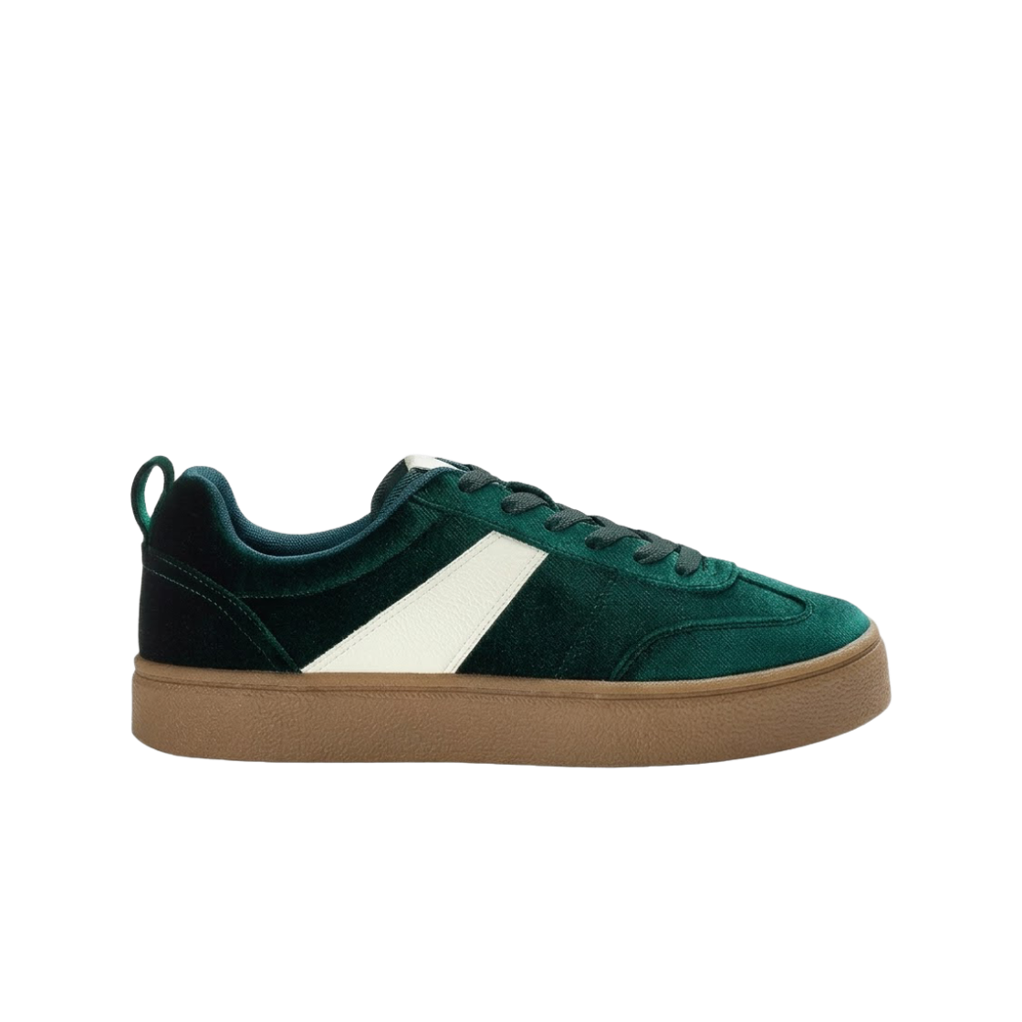 (W) GU 벨루어 스니커즈 다크 그린((W) GU Velour Sneakers Dark Green)