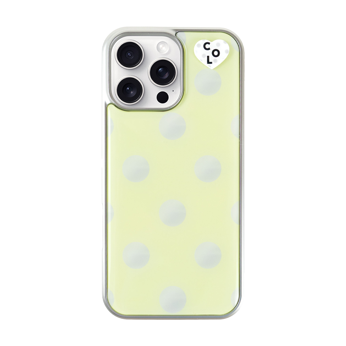 꼴라주바캉스 폴카 도트 하트 로고 펜던트 에폭시 케이스 레몬(COLLAGEVACANCE Polka Dot Heart Logo Pendant Epoxy Case Lemon) - 1