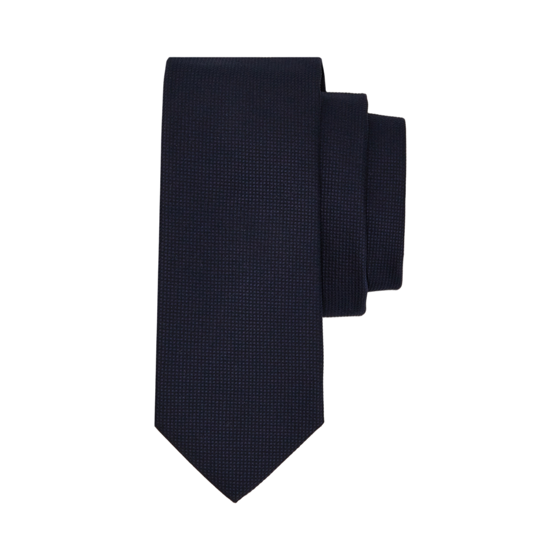 350927-771491 Ferragamo Cotton Silk Piquet Tie Navy Blue