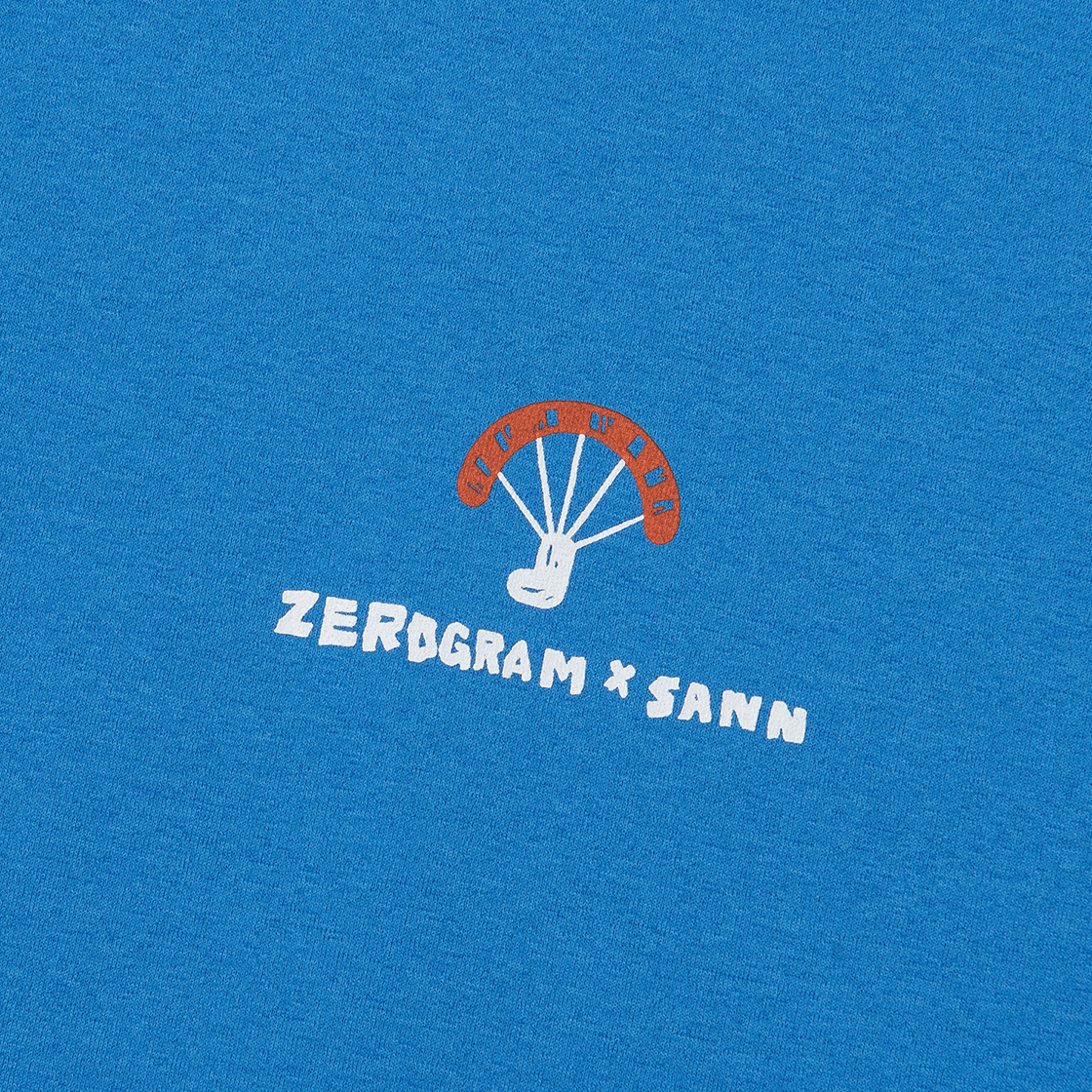 제로그램 x 산 트라이앵글 슬로건 백그래픽 티셔츠(ZEROGRAM x SANN Triangle Backgraphic SS Blue) - 3
