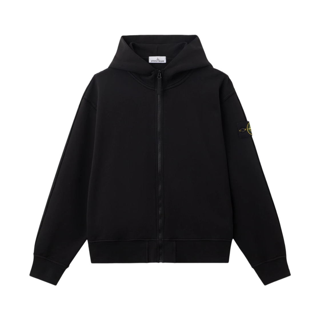 L1S1561000-39S0051-V0029 Stone Island 6100039 Organic Cotton Fleece Oversized-Fit Zip-Up Hooded Sweatshirt with Pockets Black - 26SS