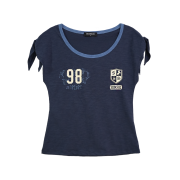 SOMSOC Rico Emblem Tied Top Navy