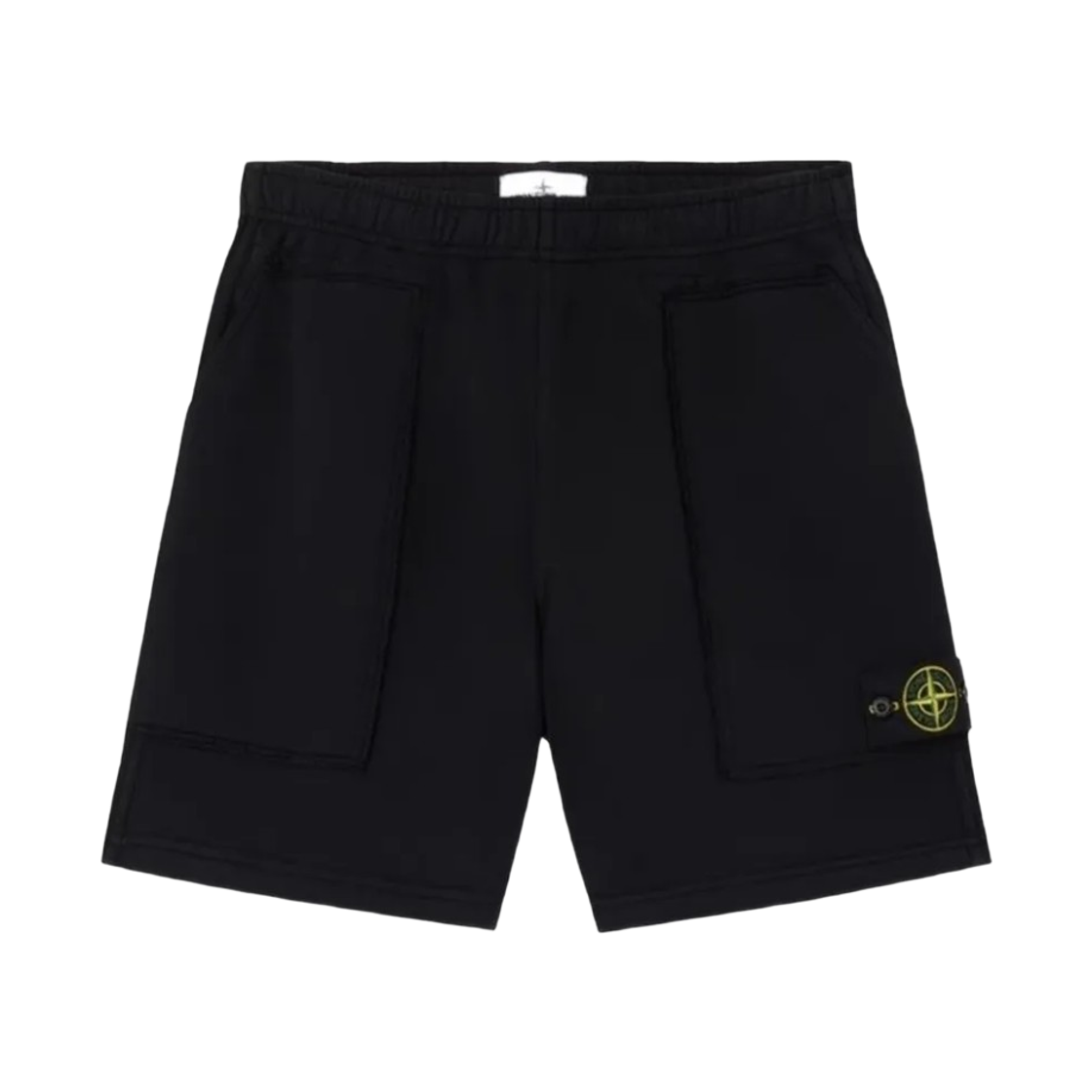 L1S1562000-22S0051-V0029 Stone Island 6200022 Organic Cotton Fleece Loose-Wide-Leg-Fit Jogger Shorts with Pockets Black - 26SS